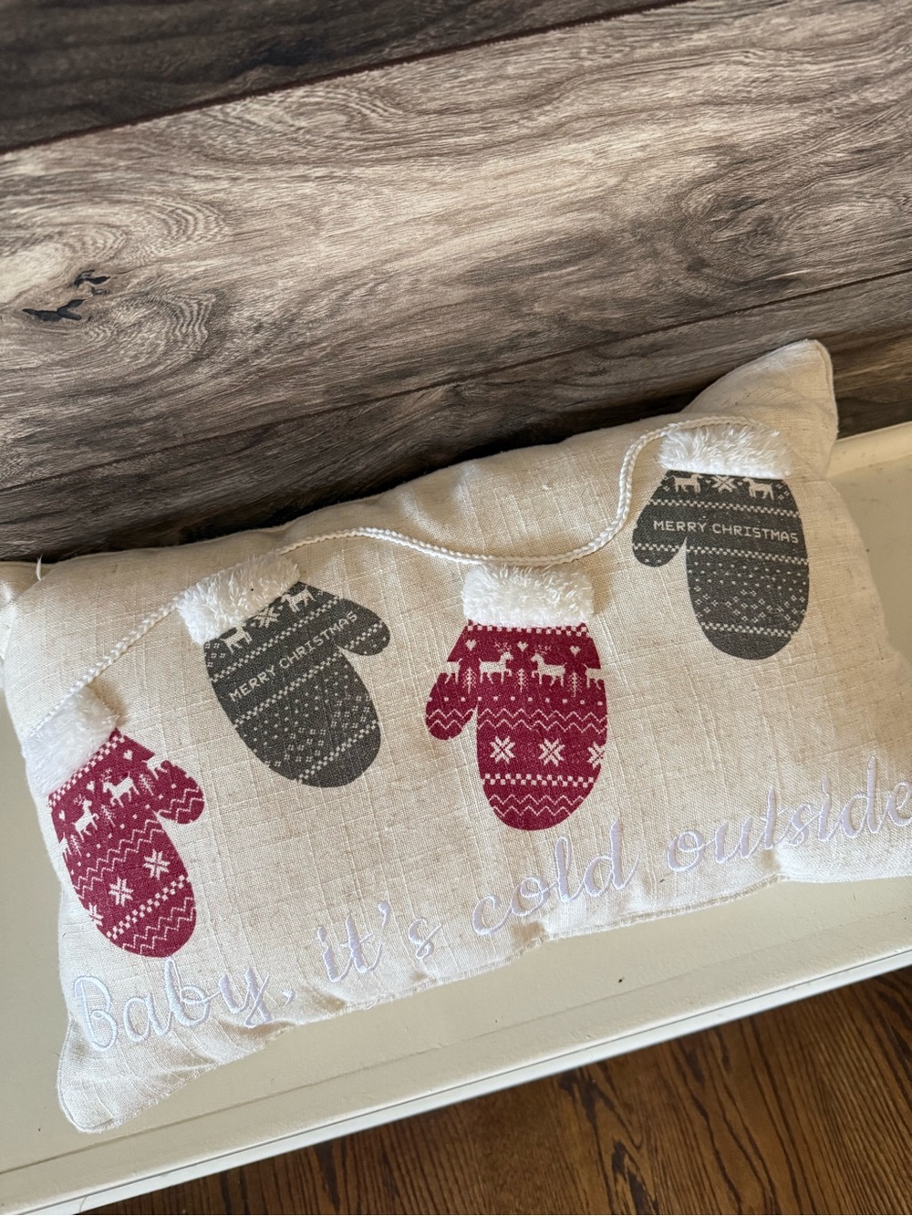 Nanette Lepore baby it’s cold outside mittens pillow